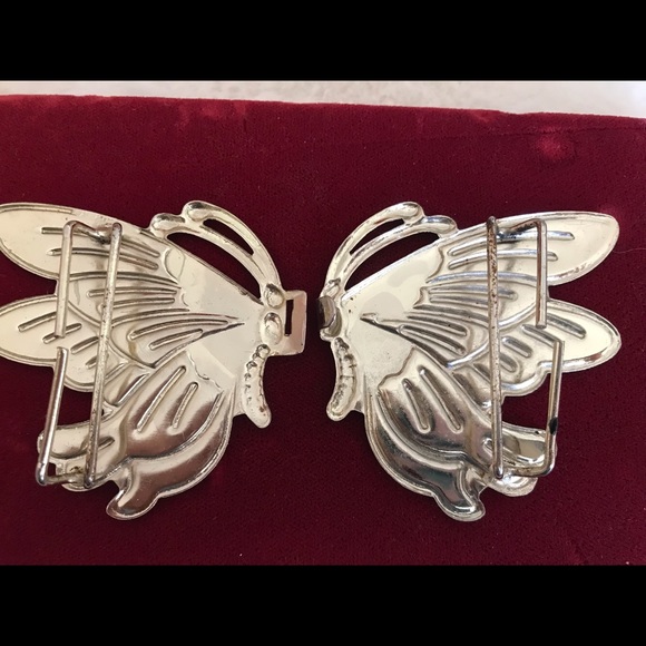 Vintage butterfly metal buckle, Mid-century BoHo, deco style - Picture 6 of 7